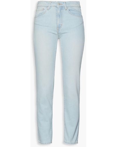 Officine Generale Bret High-rise Tapered Jeans - Blue