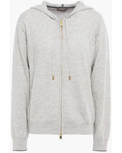 N.Peal Cashmere Melierter hoodie aus kaschmir - Grau