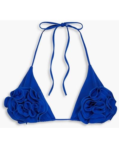Magda Butrym Appliquéd Triangle Bikini Top - Blue