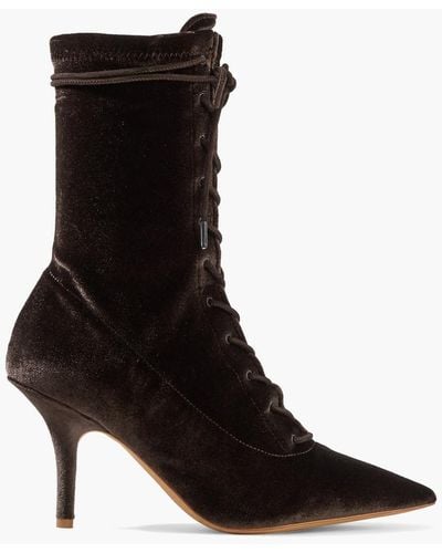 Yeezy Velvet Ankle Boots - Brown