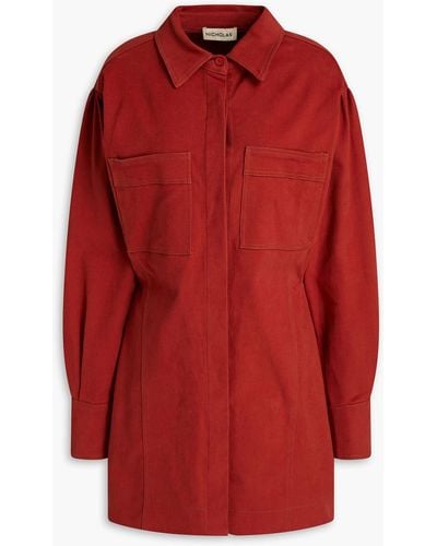 Nicholas Tia Stretch-cotton Twill Mini Shirt Dress - Red