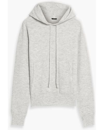 JOSEPH Cosy Mélange Knitted Hoodie - White