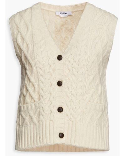 RE/DONE 50s Cable-knit Wool Vest - Natural
