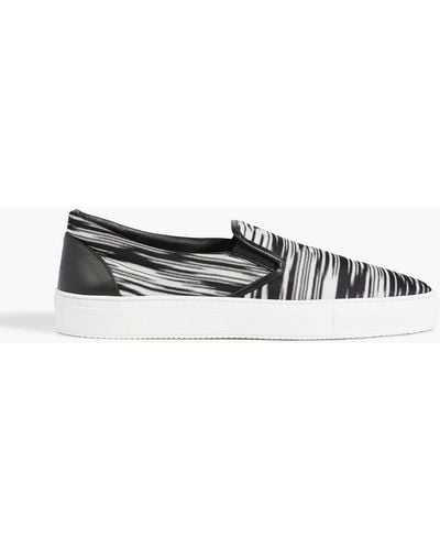 Missoni Space-dyed Stretch-knit Slip-on Sneakers - Black
