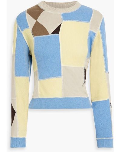 RE/DONE 60s Patchwork-effect Cotton-blend Sweater - White