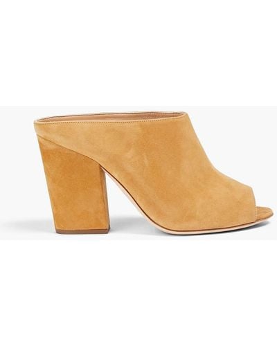 Sergio Rossi Suede Mules - White