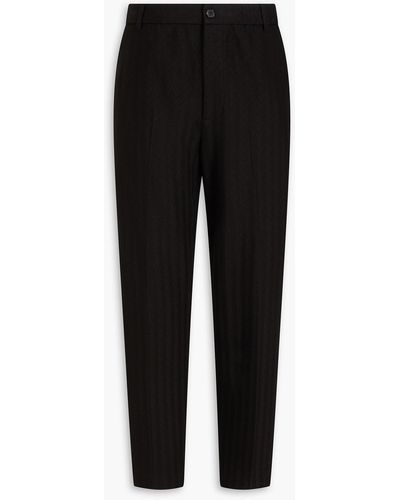 Missoni Tapered Jacquard-knit Cotton-blend Trousers - Black