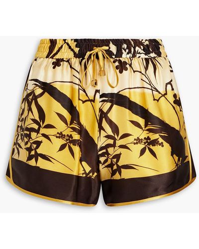F.R.S For Restless Sleepers Alie Printed Silk Shorts - Yellow