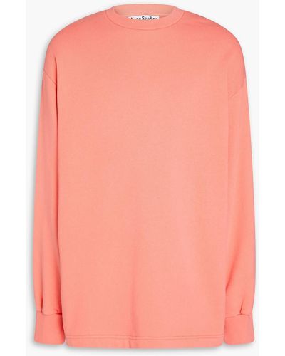 Acne Studios Embroidered French Cotton-terry Sweatshirt - Pink