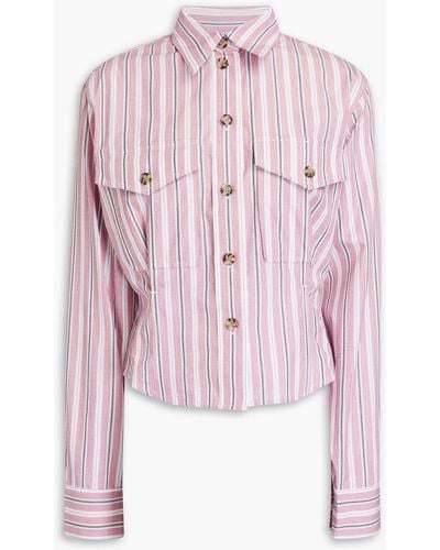 Victoria Beckham Cropped hemd aus baumwolle mit streifen - Pink