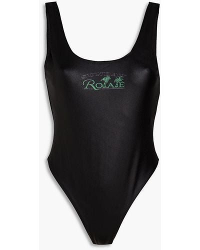ROTATE BIRGER CHRISTENSEN Cismione Printed Swimsuit - Black