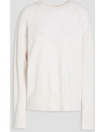 Vince Mélange Wool And Cashmere-blend Sweater - White