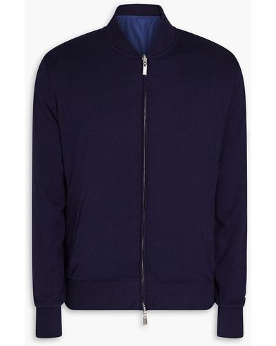 Canali Reversible Cotton Track Jacket - Blue