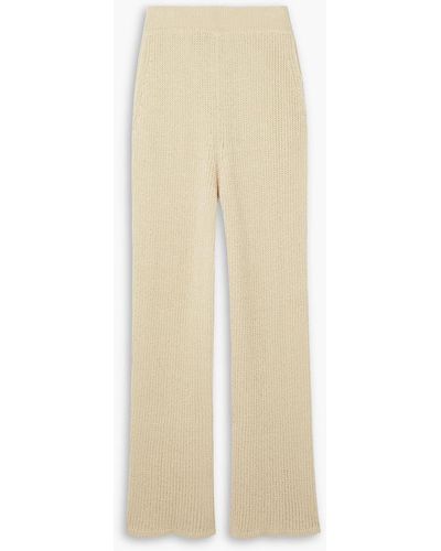 LE17SEPTEMBRE Ribbed Linen-blend Straight-leg Trousers - Natural