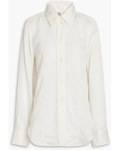 Totême Pinstriped Crepe Shirt - White