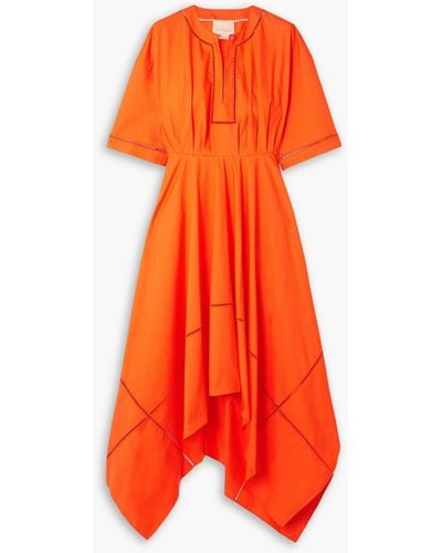 ROKSANDA Talita Asymmetric Organic Cotton-poplin Midi Dress - Orange
