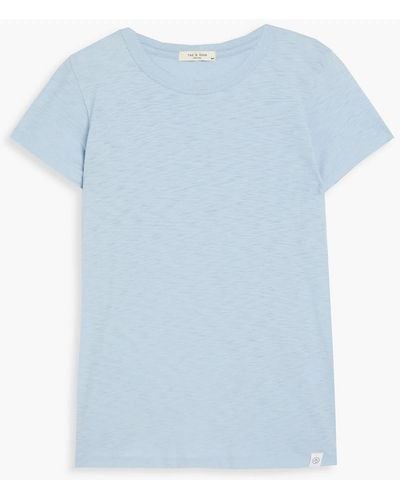 Rag & Bone T-shirt aus pima-baumwoll-jersey mit flammgarneffekt - Blau