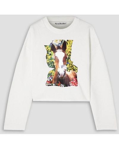 Acne Studios Appliquéd French Cotton-terry Sweatshirt - White