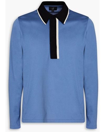Dunhill Cotton-jersey Polo Shirt - Blue
