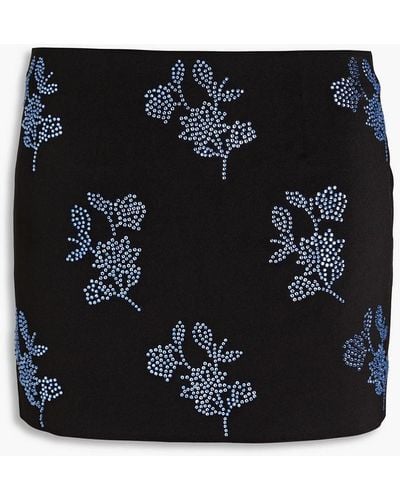 16Arlington Minirock aus jersey mit floralem print und kristallverzierung - Schwarz