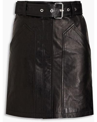 IRO Rebi Belted Pebbled-leather Mini Skirt - Black