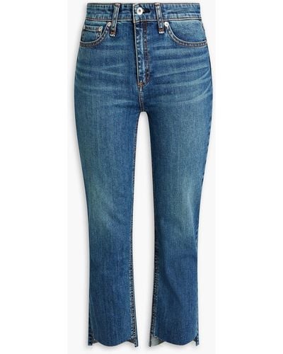 Rag & Bone Bellview Cropped High-rise Slim-leg Jeans - Blue