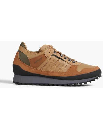 adidas Originals Hiaven Spzl Leather And Suede Sneakers - Natural