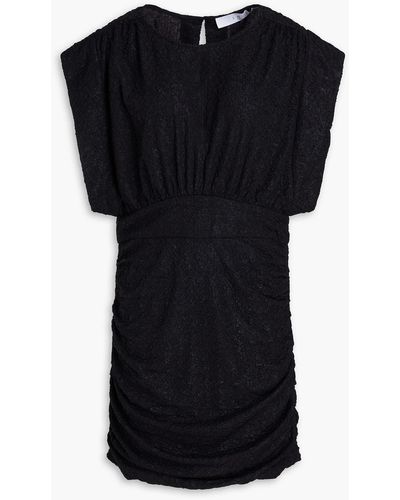 IRO Cory Ruched Metallic Cloqué Mini Dress - Black