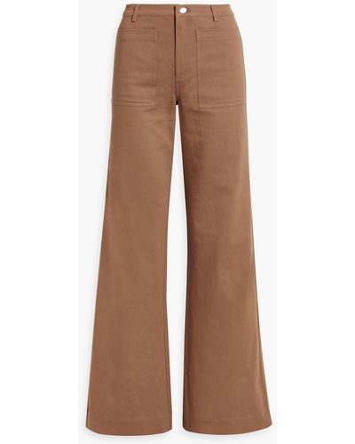 Cami NYC Makena Cotton-blend Twill Wide-leg Pants - Brown