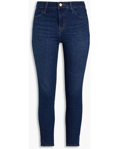 J Brand Hoch sitzende cropped skinny jeans - Blau