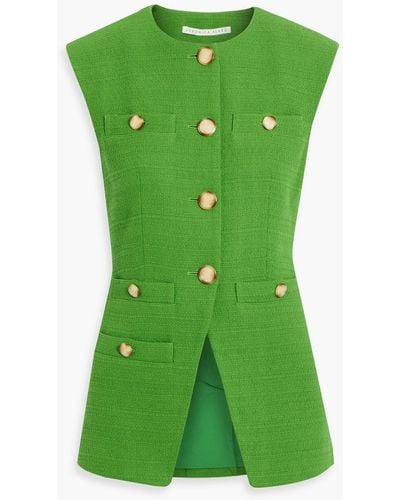 Veronica Beard Tamara Cotton-tweed Vest - Green