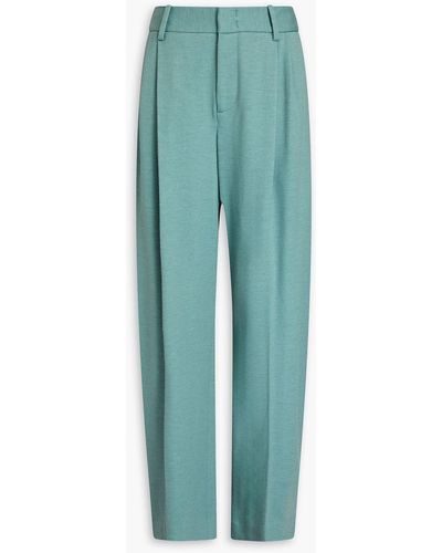 Vince Pleated Wide-leg Trousers - Green