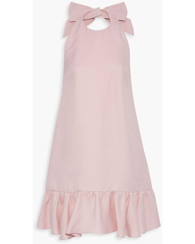 Valentino Garavani Ruffled Silk-cady Halterneck Mini Dress - Pink