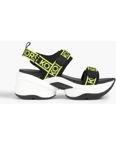 MICHAEL Michael Kors Maverick Logo-jacquard And Neoprene Platform Sandals - White