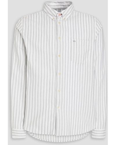 Paul Smith Gestreiftes hemd aus baumwolle mit stickereien - Weiß