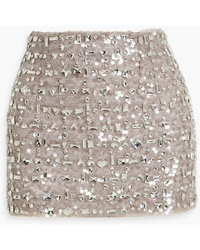 16Arlington Haile Embellished Lace Mini Skirt - White