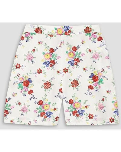 The Vampire's Wife Floral-print Cotton-poplin Shorts - White
