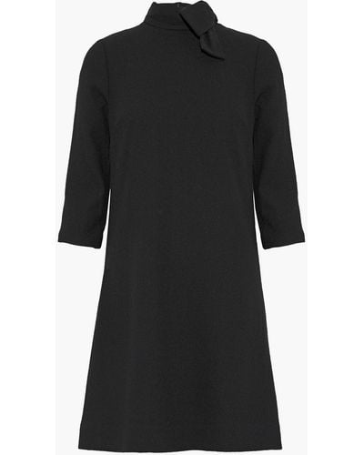 Goat Ava Bow-embellished Wool-crepe Mini Dress - Black