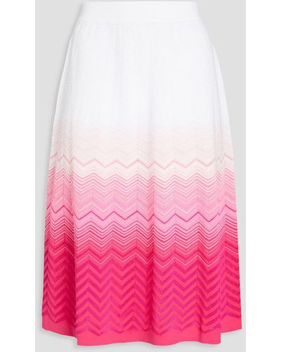 Missoni Intarsia-knit Cotton-blend Skirt - Pink