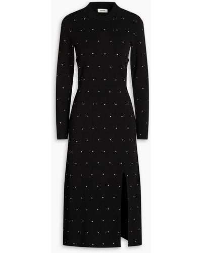 Sandro Crystal-embellished Knitted Midi Dress - Black