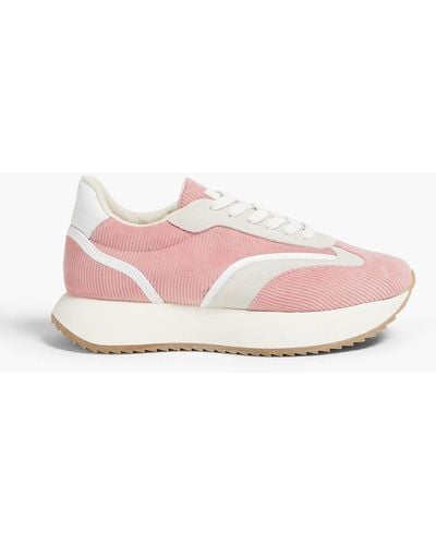 Goodnews Kook Suede-trimmed Corduroy Trainers - Pink