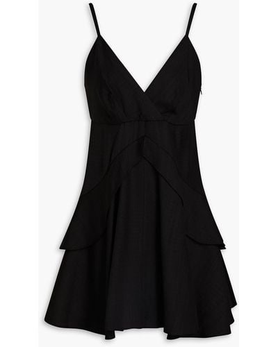 Sandro Gisele Ruffled Woven Mini Dress - Black