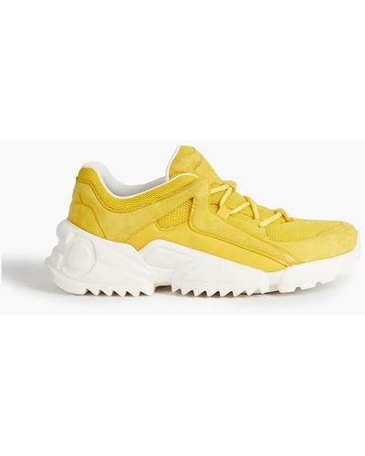 Ferragamo Skylar Suede And Mesh exaggerated-sole Sneakers - Yellow
