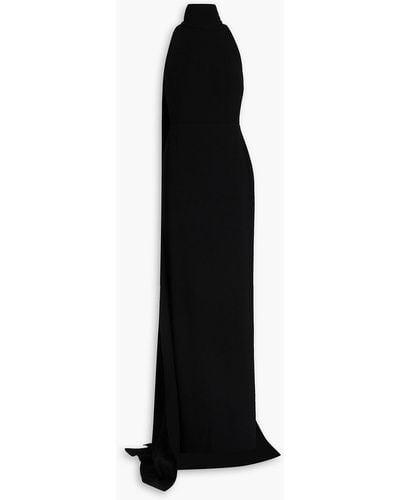 Alex Perry Draped Satin-crepe Gown - Black