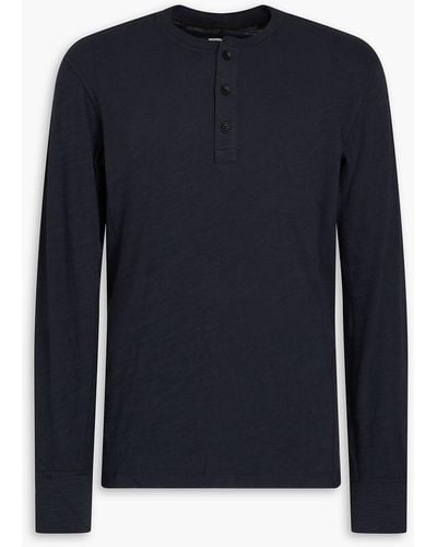 Rag & Bone Slub Cotton-jersey Henley T-shirt - Blue