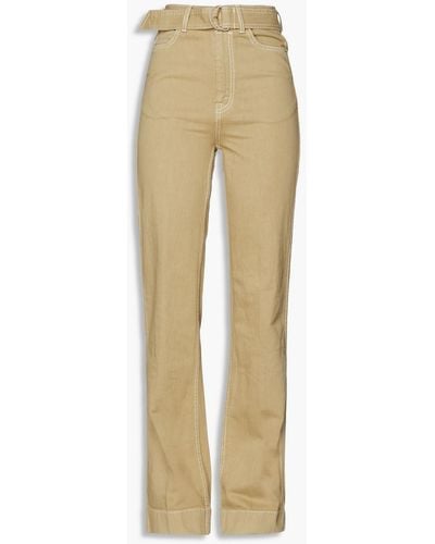 Zimmermann Belted High-rise Straight-leg Jeans - Natural