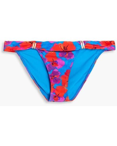 ViX Bia Floral-print Low-rise Bikini Briefs - Blue
