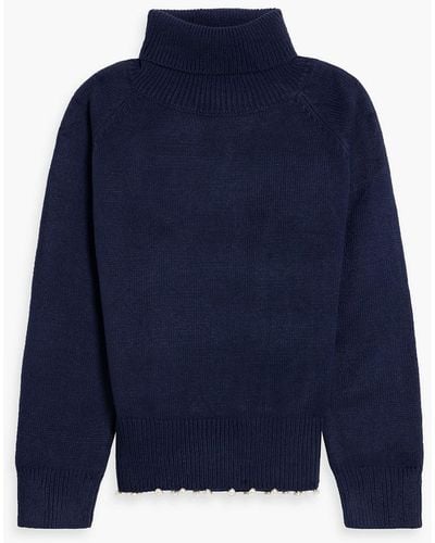 Olivia Rubin Clemmie Embellished Knitted Turtleneck Sweater - Blue