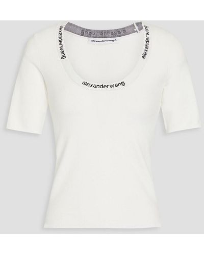 T By Alexander Wang Stretch-knit Top - White