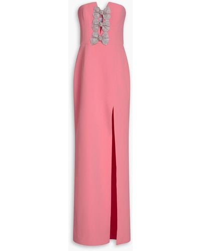 Rebecca Vallance Brittany Strapless Embellished Crepe Gown - Pink